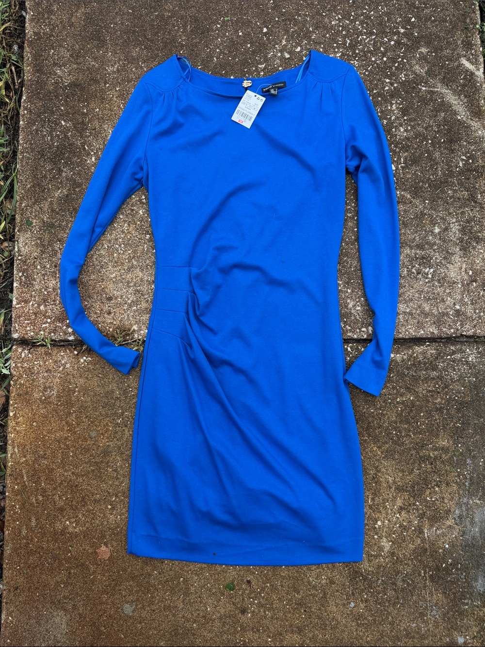 MNG Women’s Long-Sleeve Royal Blue Sheath Dress. SIZE M-NWT